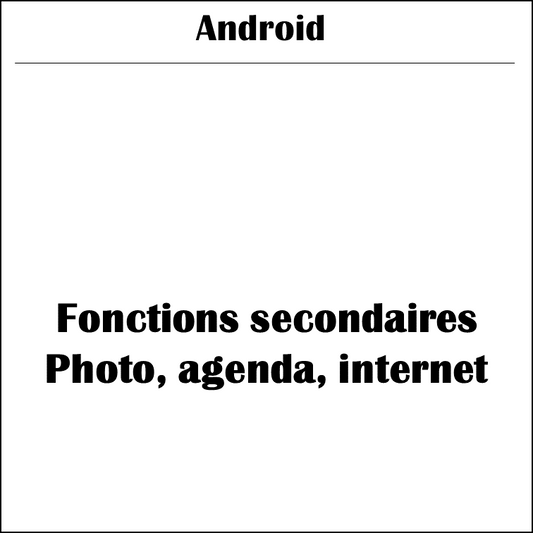 Android | Fonctions secondaires : Appareil photo, agenda, internet